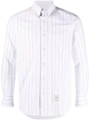 Thom Browne university-stripe long-sleeve shirt - Blanc