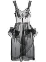 Maison Margiela bow-detail tulle midi dress - Noir - thumbnail