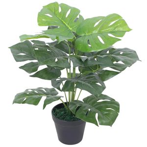 Kunst monstera plant met pot 45 cm groen