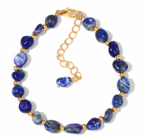 Kralen Armband met Lapis Lazuli en Goudkleurige Kralen - Spiritueel - Spiritueelboek.nl