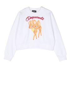 DSQUARED2 KIDS pull à imprimé cerf - Blanc