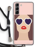 Red lips: Samsung Galaxy S21 Transparant Hoesje met koord