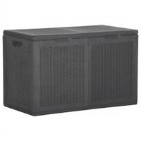 Tuinbox 180 L PP rattan zwart - thumbnail