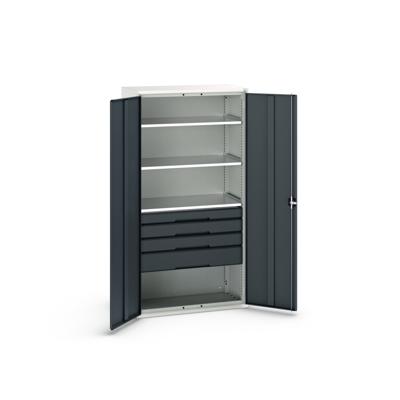 Bott Verso Systeemkast | 1050x550x2000mm | 3 Legborden | 4 Lades | 1 Perfo Achterwand | RAL 7016 - 16926576.19