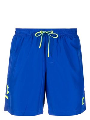 Sundek short de bain élastiqué à patch logo - Bleu