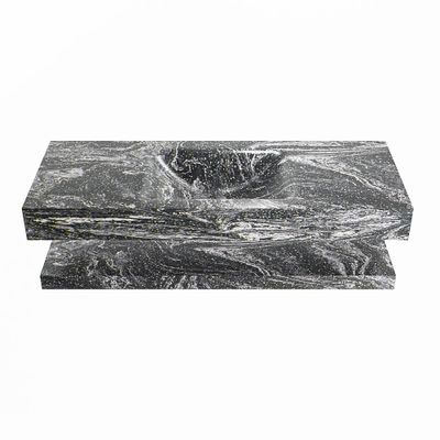MONDIAZ ALAN-DLUX 120cm planchet Lava. Vrijhangende wastafel CLOUD midden zonder kraangat, kleur Lava.