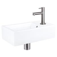 Differnz Force fonteinset keramiek - kraan recht - 40 x 22 x 11.5 cm - mat chroom