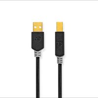 Kabel USB 2.0 | A male - B male | 3,0 m | Antraciet