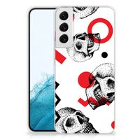 Silicone Back Case Samsung Galaxy S22 Plus Skull Red