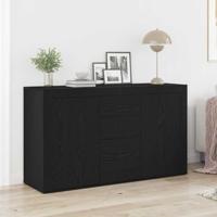 Dressoir met lade Zwart eiken 120 x 36 x 69 cm Bewerkt hout