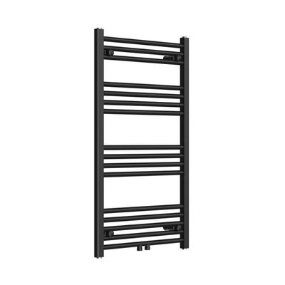 Radiator AquaSplash Saniro 60x100 cm Middenaansluiting Mat Zwart Aquasplash