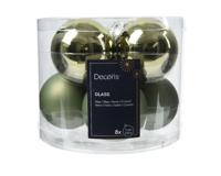 Kerstbal glas d7 cm rosemarijn 8st - Decoris