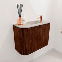 Toiletmeubel Mondiaz Joya Dlux | 51.6 cm | Meubelkleur Ruby | Faye wastafel Opalo Wasbak Rechts | 1 kraangat