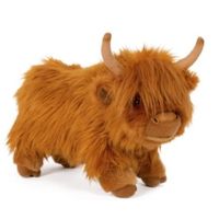 Pluche Schotse hooglander koe bruin knuffel 30 cm knuffeldieren   - - thumbnail
