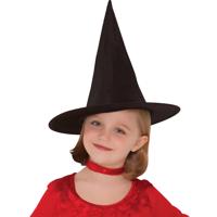 Heksenhoed - zwart - halloween/carnaval - voor kinderen - verkleedaccessoires