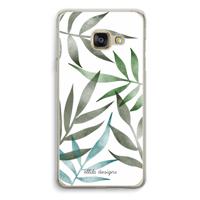 Tropical watercolor leaves: Samsung Galaxy A3 (2016) Transparant Hoesje