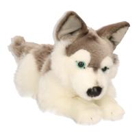 Carl Dick Pluche Husky hond - knuffeldier - huisdieren knuffel - 30 cm