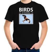 Rode wouw vogels t-shirt met dieren foto birds of the world zwart voor kinderen XL (158-164)  - - thumbnail