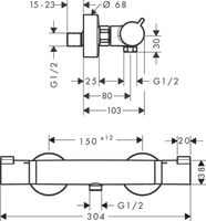 Opbouw Douchethermostaat Ecostat Comfort Hansgrohe Chroom - thumbnail