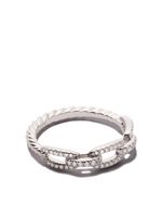 David Yurman bague Stax Chain Link en or blanc 18ct sertie de diamants - Argent