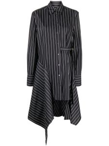 JW Anderson robe-chemise en coton à rayures - Noir