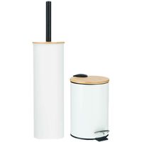 Berilo badkamer accesoires set Alicante - toiletborstel/pedaalemmer - wit