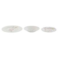 Serviesset Home ESPRIT Wit Groen Roze Porselein 18 Onderdelen 27 x 27 x 2 cm
