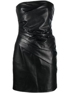 Manokhi robe bustier courte en cuir - Noir