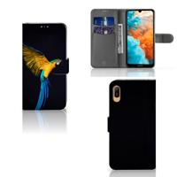 Huawei Y6 (2019) | Telefoonhoesje | Met pasjeshouder | Papegaai