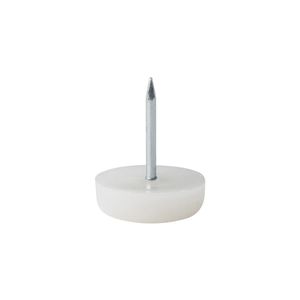 Glijder wit rond Ø 1,8 cm en hoogte 0,6 cm van kunststof - 20 stuks