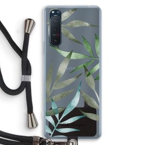 Tropical watercolor leaves: Sony Xperia 5 II Transparant Hoesje met koord