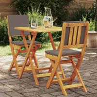 Bistroset met kussen 3 pcs Olie naturel Massief Acaciahout