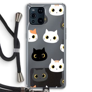 Katten: Oppo Find X3 Pro Transparant Hoesje met koord