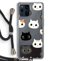 Katten: Oppo Find X3 Pro Transparant Hoesje met koord