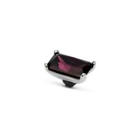 Melano Twisted Baguette Steentje Aubergine Zilver