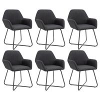 Eetkamerstoelen 6 st stof zwart