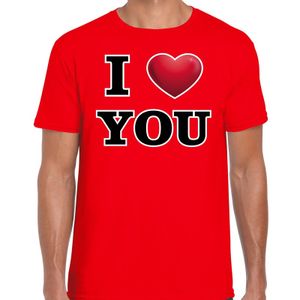 I love you valentijn t-shirt rood voor heren