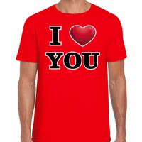 I love you valentijn t-shirt rood voor heren - thumbnail