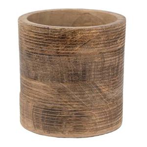 Clayre & Eef Bloempot Ø 15x14 cm Bruin Hout Bloempot binnen