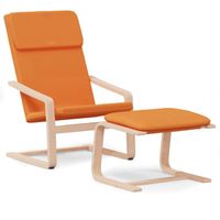 vidaXL Relaxstoel met voetenbank stof donkergeel - thumbnail