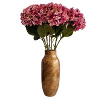 Kunstbloemen boeket Hortensias - 8 stelen - fuchsia roze - 109 cm - Kunst zijdebloemen