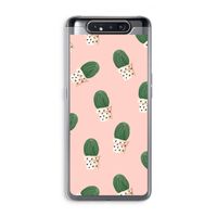 Cactusprint roze: Samsung Galaxy A80 Transparant Hoesje