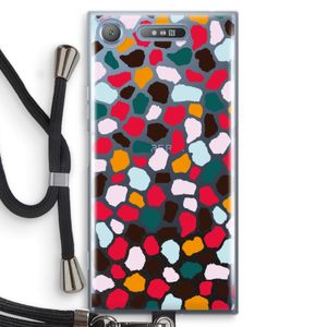 Colored Giraffe: Sony Xperia XZ1 Transparant Hoesje met koord