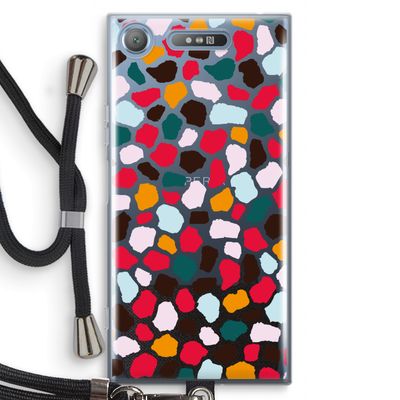 Colored Giraffe: Sony Xperia XZ1 Transparant Hoesje met koord