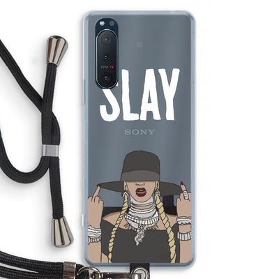 Slay All Day: Sony Xperia 5 II Transparant Hoesje met koord