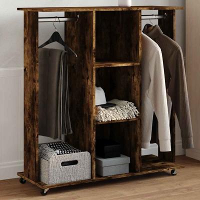 VidaXL Kledingkast met wielen 102x38x110 cm bewerkt hout gerookt eiken