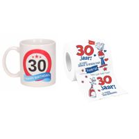 Cadeau set voor 30e verjaardag - Koffie mok en funny Wc-rol - Voor mannen van 30