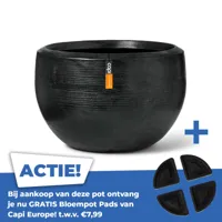 Vaas bol granite 88x60 zwart