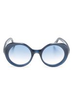 Lapima lunettes de soleil Carlota Natural à monture ronde - Bleu