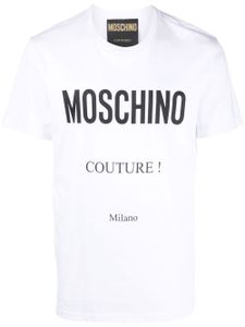 Moschino t-shirt en coton biologique à logo imprimé - Blanc